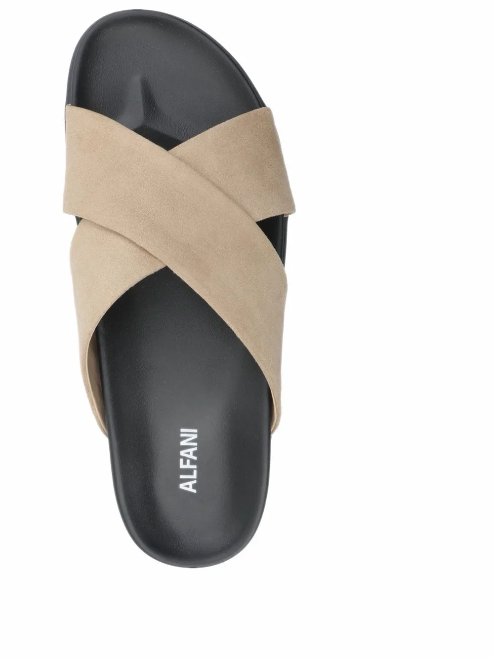 Men's Beige Crisscross Slide Sandals
